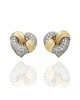 Diamond Heart Earrings Pearl Pigtails